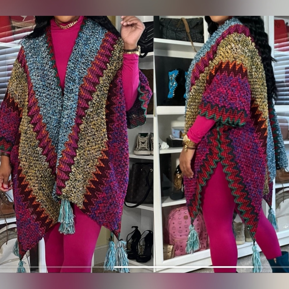 Knit poncho